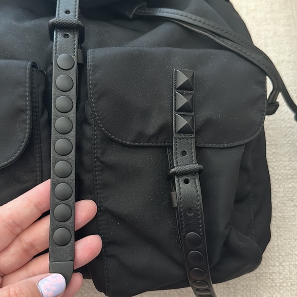 Prada Nylon Studded Vella Monochrome Backpack - Picture 4 of 15